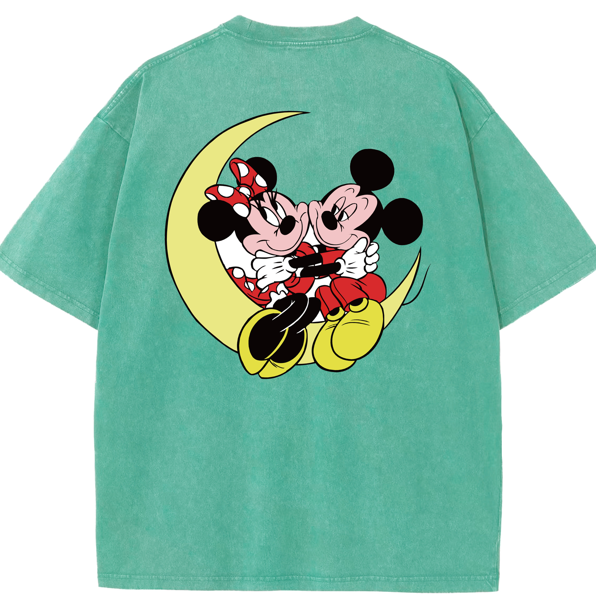 （画像用） ミッキーマウス Mickey Mouse 綿100% ヴィンテージ風 半袖Tシャツ（背面プリント）